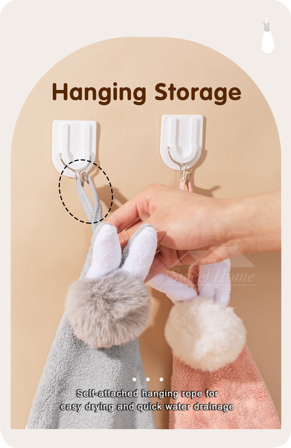 Mix Colour Little Rabbit Hanging Towel-6